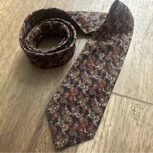 Ted‎ Lapidus Paris Paisley Patterned Tie, Burgundy, Navy